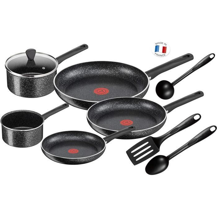 Tefal Batterie De Cuisine Poeles et Casseroles Brut 9 pieces Tous Feux Dont Induction C2649202