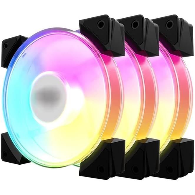 3 Ventirad 120Mm Rvb Coffret De Cas Ventilateur Silencieux Cooling ...