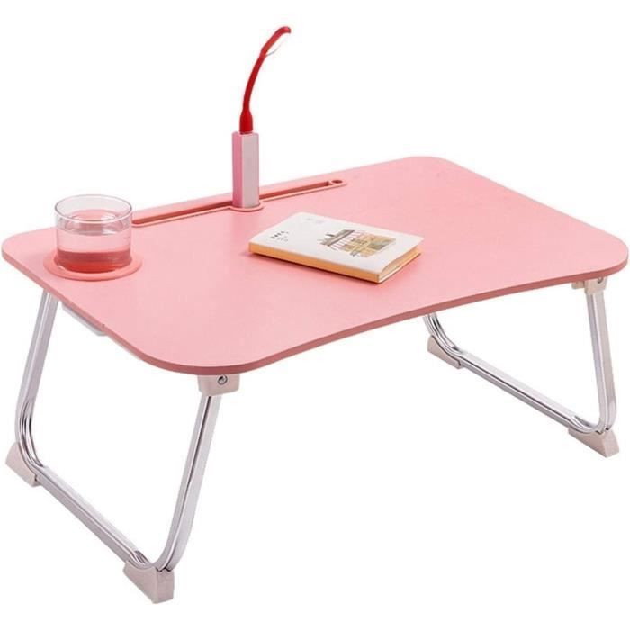 Plateau Pliable Bambou Réglable 22.5-32cm - Table Pour Lit/Canapé - Portable Et Vintage - Marron