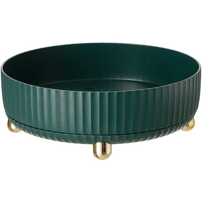 Plateau Organisateur Maquillage & Parfums - Range Cosmétiques Salle De Bain - Vert - 28x18cm