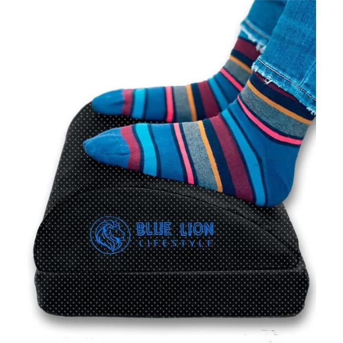 Repose-pieds Ergonomique DESQ - Hauteur 90 Mm - Plateforme Antidérapante - Inclinable 20° - Noir