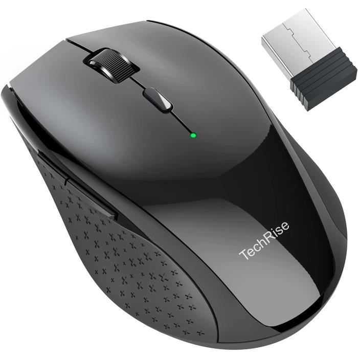 Souris Bluetooth TECKNET 4800 DPI Triple Mode (BT 5.0/3.0 + 2.4G) - Autonomie 30 Mois - Silencieuse - Pour PC, Mac, Android