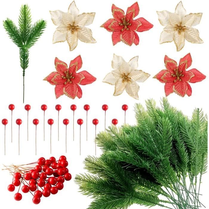 Couronne De Noël Toile à Aiguilles Avec Houx, Baies Et Fruits - Déco Festive