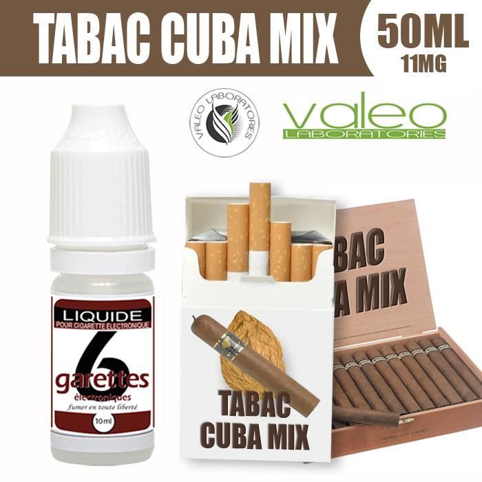 E LIQUIDE 50ML  TABAC CUBA MIX 11mg DE NICOTINE - 6GARETTES - Cdiscount Au  quotidien