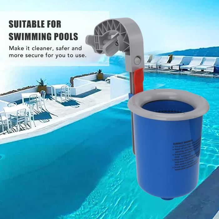 Skimmer Automatique Pour Piscine – Écumoire Murale Flottante Avec Panier Amovible – Nettoyage Facile Des Feuilles Et Débris
