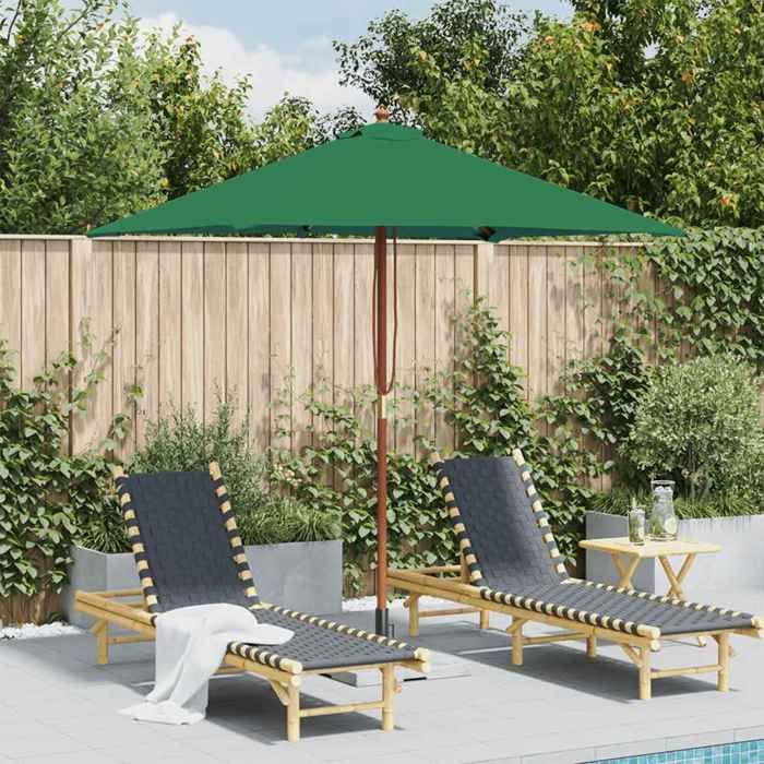 VidaXL Parasol extérieur mât bois 150x200 cm - vue 2