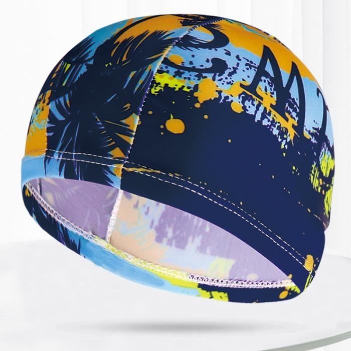 Bonnet Bain Enfants - Bonnet Piscine Enfant pour Garçons Filles 4-10 Ans (Bleu, Requin