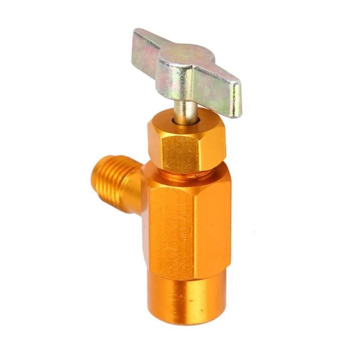 Robinet (taper) Pour Bouteille De Gaz Réfrigérant - Compatible R134a, R22, R410a, Etc. - En Laiton, Avec Valve Anti-fuite - Pour Climatisation Auto/maison