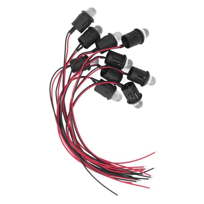 Lot De 10 Voyants LED 6mm 12-24V - Rouge, Orange, Bleu, Vert, Blanc - Étanche IP66, Pour Véhicules, Bateaux, Modèles Réduits