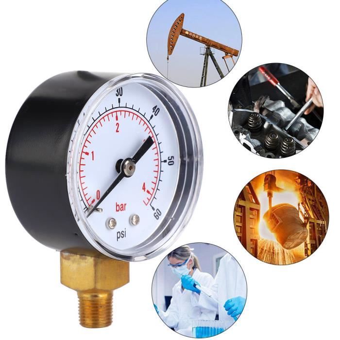 PRESSURE GAUGE 50MM Dial 1/8 BSPT Back Connection For Air Water Oil Gas