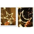 Guirlande de Noël LED Étoile Lune - FBGood - Rideaux Lumineux - Blanc - Chambre - Adulte-1