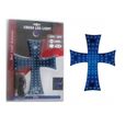 12-24V Croix Lumineuse 84 LED Colore Bleue Decoration Pare-brise Camion Voiture-1