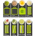 Mandoline Cuisine Multifonction Couper les Legumes 10 en 1, Trancheur de Légumes, Hachoir de Graterie de Cuisine Multifonction-1