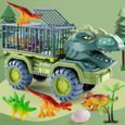 CAMION,A 3 Dinosaurs 1 Egg--Voiture jouet dinosaure Transport véhicule Indominus Rex Jurassic World parc camion modèle jeu pour enfa-1