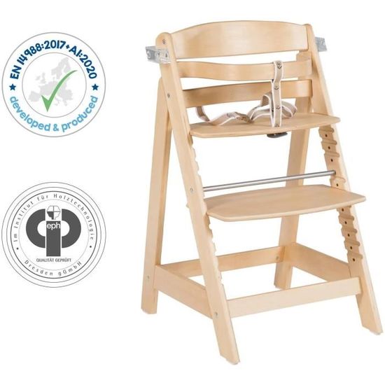 Chaise Haute Évolutive Roba Sit Up Fun - Bois Naturel Avec Plateau Repas Détachable Et Réglable