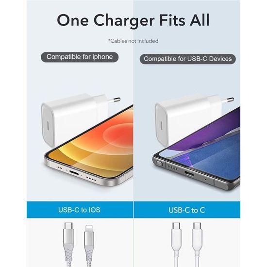 Chargeur iPHone 14 Pro USB-C+C Max 50W meilleur prix de vente au Cameroun -  Bon Comptoir