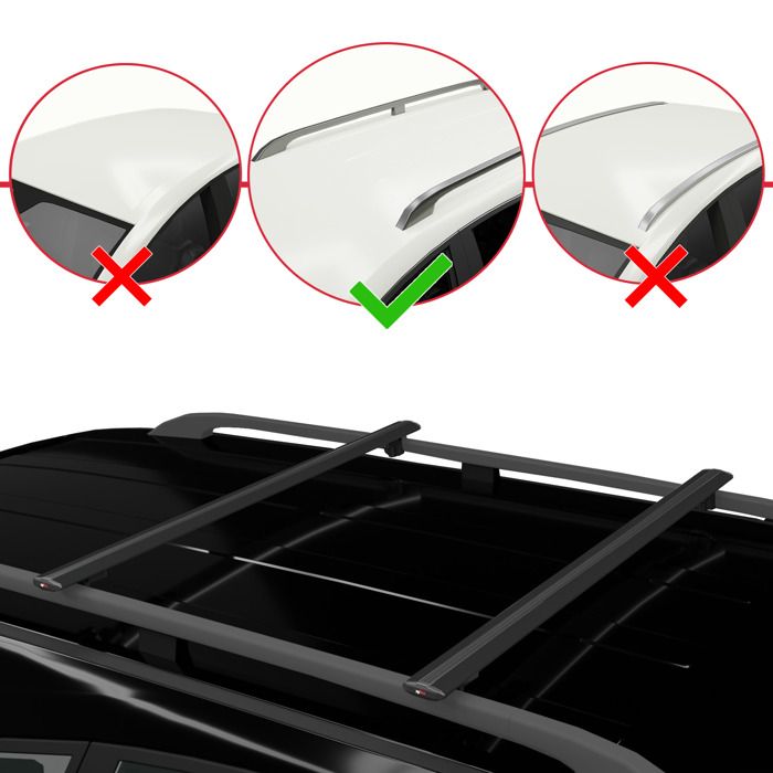 Barres De Toit Aluminium Noir Pour Dacia Dokker 2012-2021 - 2 Pièces, Aérodynamiques, Capacité Charge Élevée