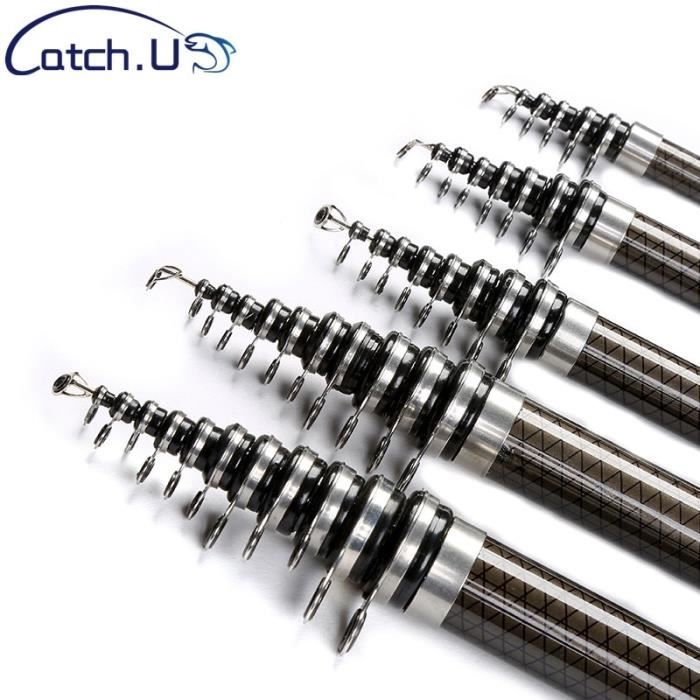 Canne à Pêche DAM Backbone II Tele 3,3 M - Carbone 24TC, Poignée Liège, Portée 60-160 G - Pour Pêche Au Brochet, Rivière - 11