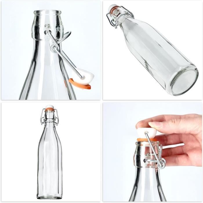 10 Bouteilles En Verre 500 Ml Avec Bouchon Doré - Pour Rhum, Whisky, Gin, Liqueurs - Idéal Cadeaux, Cocktails, Mariages