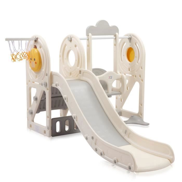 Baby Vivo Toboggan pour enfants / Toboggan - Quacki en Blanc / Beige | MA Trading | Buy it Smart
