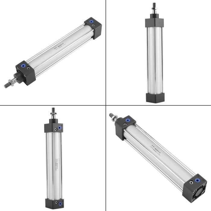 Vérin Cylindre Pneumatique Double Effet TN16 Alliage Aluminium 0.1-0.9MPa Course 10-200mm (TN16X100-S)