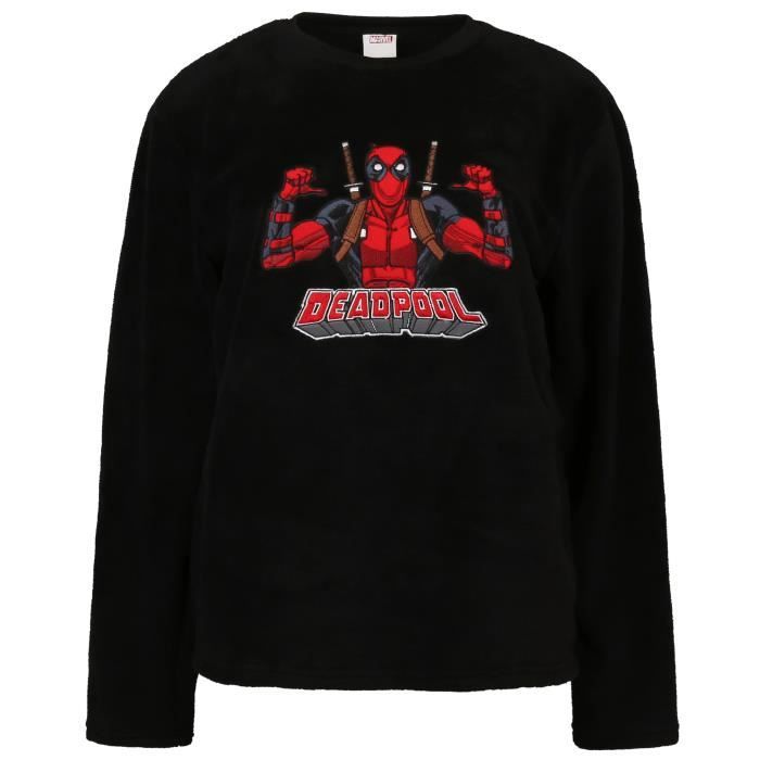 Marvel DEADPOOL Pyjama homme noir et rouge avec pantalon long Rouge noir Cdiscount Pret a Porter