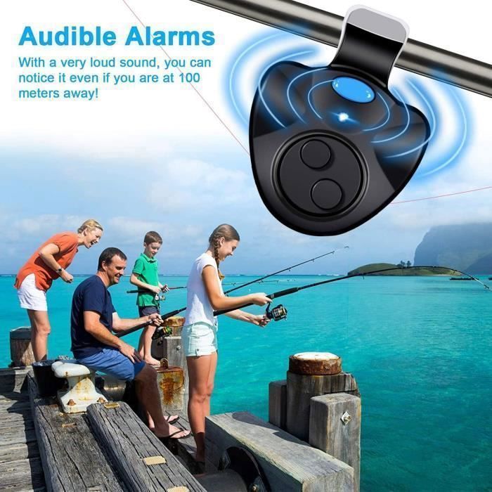 Détecteur Touche Pêche Lot De 4 Détecteurs De Touche électroniques Pour Pêche - Alarme Sonore Et LED Colorée - Étanche - Idéal Pêche De Nuit Détecteur Touche Pêche Lot De 4 Détecteurs De Touche électroniques Pour Pêche - Alarme Sonore Et LED Colorée - Étanche - Idéal Pêche De Nuit