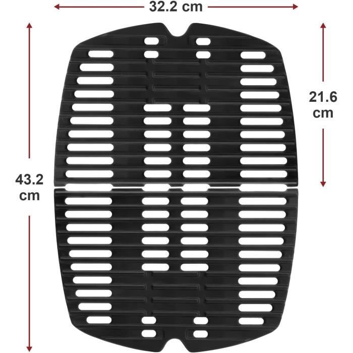 7644 Plaque De Cuisson En Fonte Pour Weber Q100, Q1000, Q1200