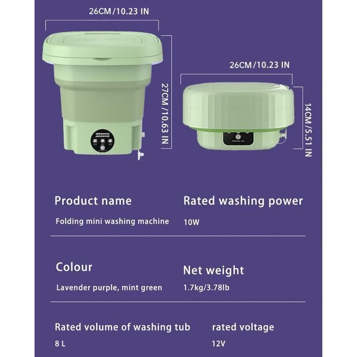 Machine À Laver Portable, Mini Laveuse Pliable 6L Avec Panier De Vidange Machine À Laver