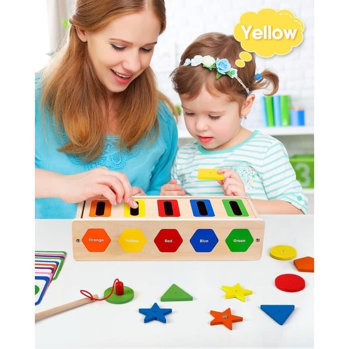 Atoylink Montessori Jouet Enfant 2 3 4 Ans Jouets à Empiler et de Tri de Formes et Couleurs Puzzle en Bois Jouet éducatif Sensoriel Motricité Cadeaux