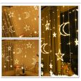 Guirlande de Noël LED Étoile Lune - FBGood - Rideaux Lumineux - Blanc - Chambre - Adulte-2