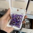 Perles rondes de riz de 8MM, couleur mixte, cristal violet, couleur contrastée, accessoires de bracelet, bijoux à bricoler soi-même-2