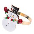 4pcs Snowman Noël en forme de serviette en de de bonhomme de neige décorative Boucles de nappe de table linge de table - cuisine-2