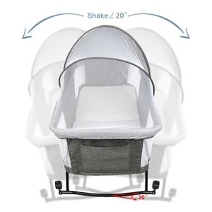 Cododo Bébé Pliable Avec Roulettes Et Moustiquaire - Berceau Portable Inclinable - Gris