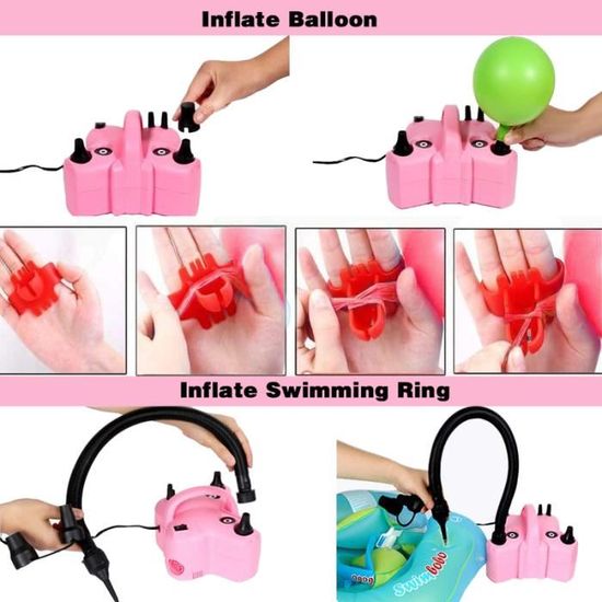 Pompe à ballon électrique hab - Ensemble de 7 Pcs - Machine de gonflage  Baloon - Pompe à ballon portable à double buse électrique - Pompe à ballon  110v 600watt pour pièce