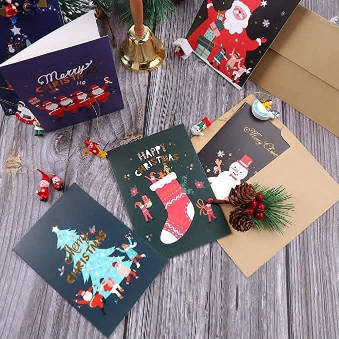 6pcs Joyeux Noël Cartes de vœux de Noël avec enveloppes Cadeau de bricolage