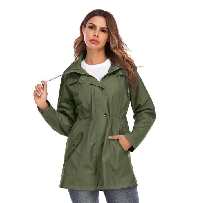 Manteau pluie capuche Manteaux Imperméables et Coupe-Vent pour Femme