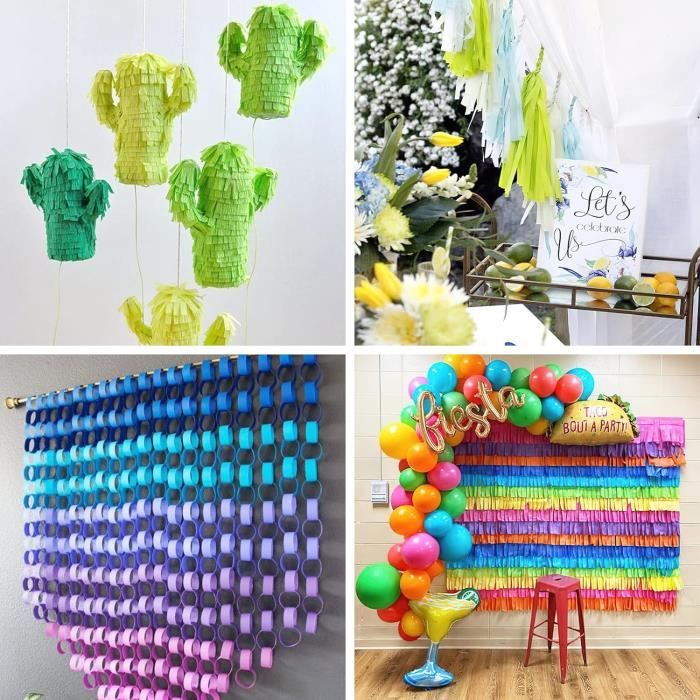 Serpentins En Papier Crépon Blanc – 6 Rouleaux De 25 M Pour Déco Anniversaire Ou Mariage