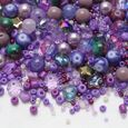 Perles rondes de riz de 8MM, couleur mixte, cristal violet, couleur contrastée, accessoires de bracelet, bijoux à bricoler soi-même-3