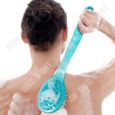 TD® Brosse de douche, bain nettoyage dos et corps manche long poils doux massage exfoliant tous les impuretés du corps-3
