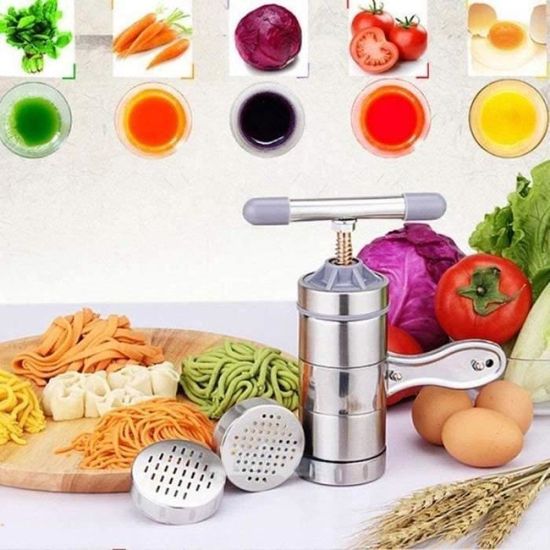 fruits et presse-agrumes Machine à pâtes en acier inoxydable manuelle pour pâtes à spaghettis Argent machine à légumes