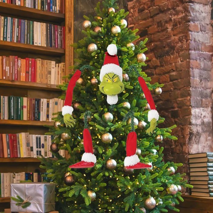 Déco De Noël Grinch – Lot De 5 Pièces à Cacher Dans Le Sapin (tête, Bras, Jambes)