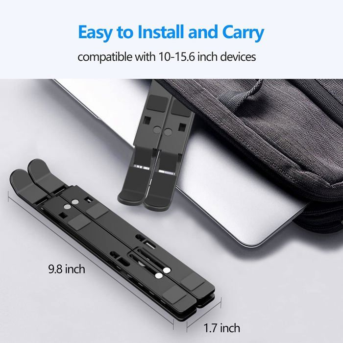 Support PC Portable Slabo En Aluminium - Compatible MacBook, Notebooks - Gris Espace, Antidérapant, Refroidissement Amélioré
