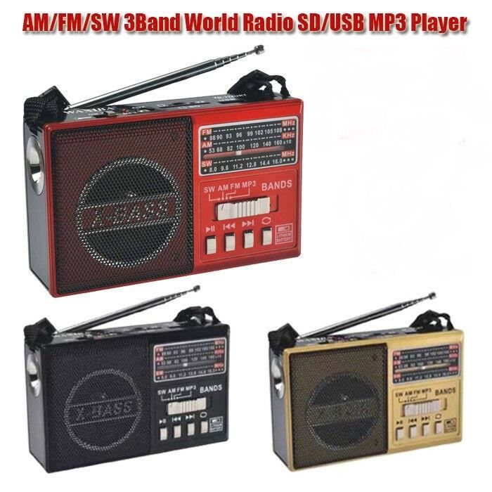 Radio Yokuli Récepteur de radio numérique portable am fm sw , support de  carte usb tf, lecteur mp3, haut-parleur avec batterie rechargeable