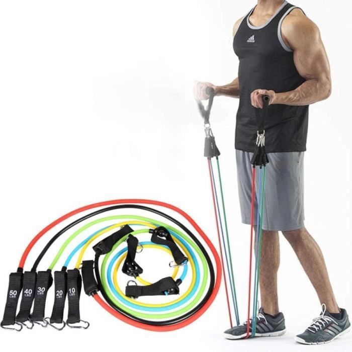 Bandes élastiques De Résistance – 4 Tubes Avec Poignées – Pour Crossfit, Traction Assistée, Pilates