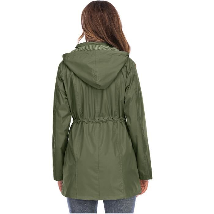Manteau imperméable Long pour femmes, veste de pluie à capuche, coupe-vent,  léger, randonnée en plein air, vêtements de pluie - AliExpress