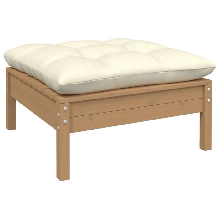 Salon de jardin 12 pcs avec coussins Marron miel Bois de pin - Omabeta ...