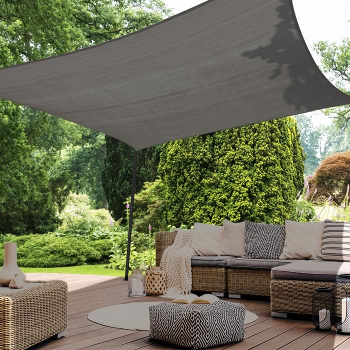 3x4 Voile d'ombrage Rectangulaire 3x4m Respirant Toile Ombrage Une
