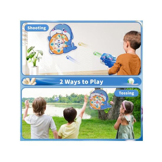 Jeu De Tir à La Cible Pour Enfants – Avec Lanceur Et 12 Balles Collantes, Cible Dinosaure, à Partir De 3 Ans