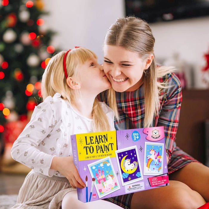 Kit Peinture Numéros Licorne 3 Tableaux 20x30cm - Peinture Phosphorescente Pour Enfants 5-12 Ans